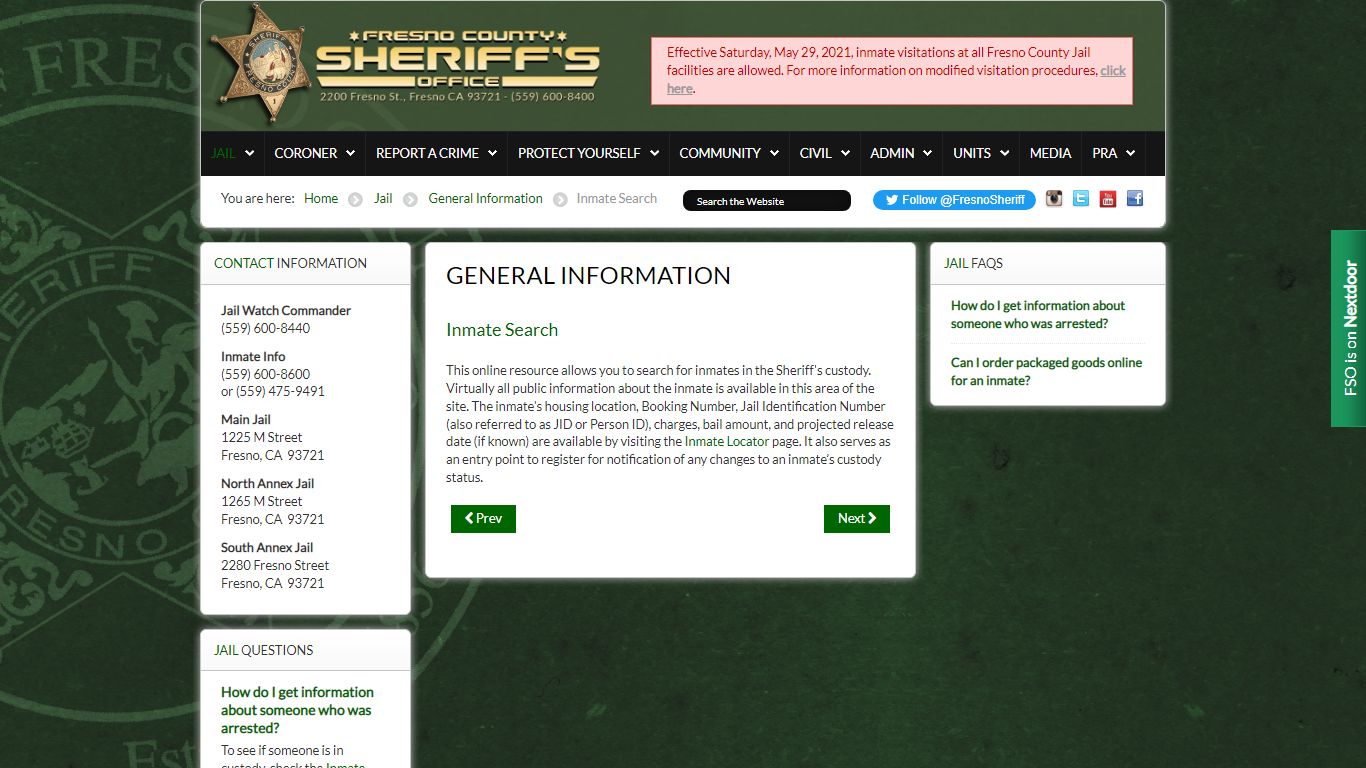 Inmate Search - Fresno County Sheriff-Coroner's Office