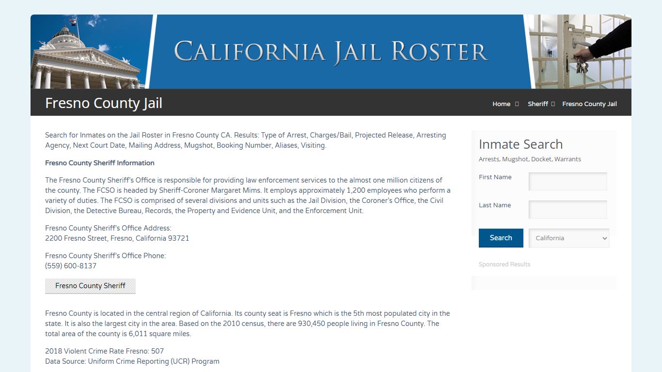 Fresno County Jail | Jail Roster Search